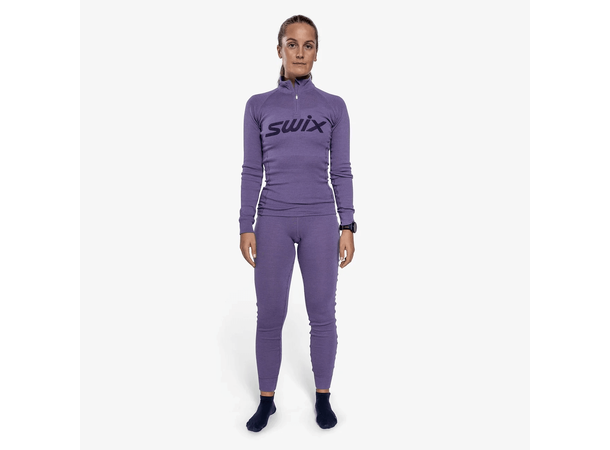 Swix Dame Trøye RaceX Merino 1/2 Zip XL Teknisk ulltrøye Dusty purple 