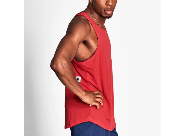 SAYSKY Herre Singlet Reactive Flow L Lett, luftig og stilig løpesinglet - Red 