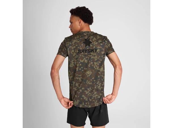 SAYSKY M Trøye Camo Combat SS M Lett og pustende løpetrøye - Brown Aop 