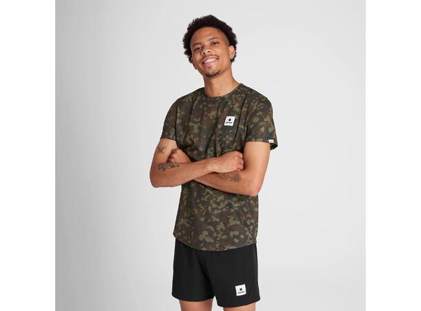 SAYSKY M Trøye Camo Combat SS M Lett og pustende løpetrøye - Brown Aop 