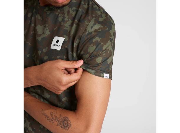 SAYSKY M Trøye Camo Combat SS M Lett og pustende løpetrøye - Brown Aop 