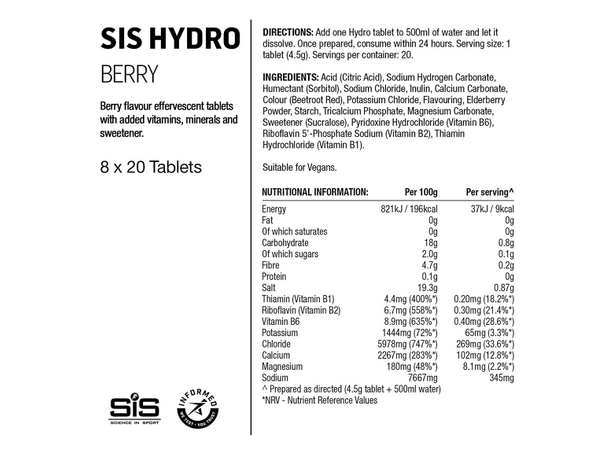 SIS Go Hydro Tabletter Berry Brusetablett med bærsmak 