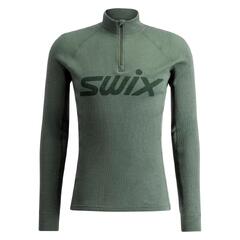 Swix Herre RaceX Merino Half Zip Varm og pustende ulltr&#248;ye - Pine
