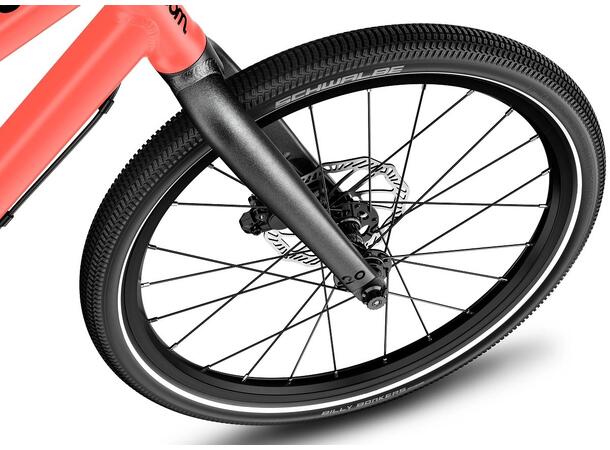 Woom 4 Explore Barnesykkel 20" Oransje Optimalisert barnesykkel med skivebrems 