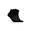 Craft Sokker Core Dry Mid 3-pk 34/36 Funksjonell treningssokk, Black
