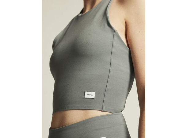 Craft W Singlet Collective Cropped XS myk og elastisk treningssinglet - Leaf 