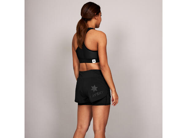 SAYSKY Dame Shorts 2n1 3'' Pace XS Populær treningsshort til dame -Black 
