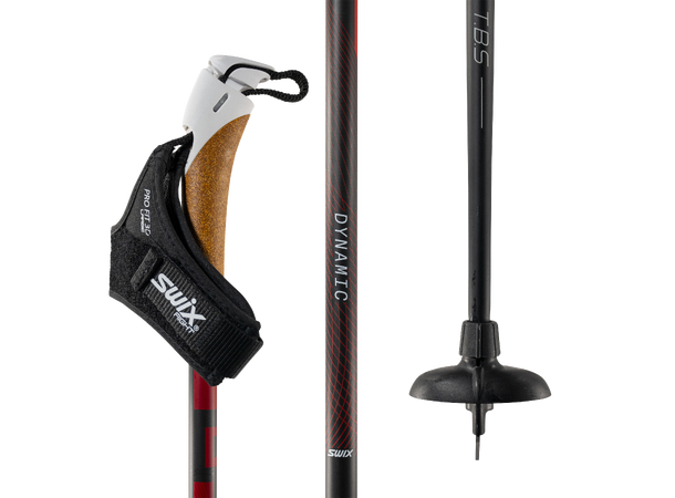 Swix Skistav Dynamic D1 157,5 cm Karbonkompisittstav med korkhånd. og TBS 