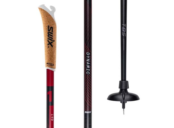 Swix Skistav Dynamic D1 157,5 cm Karbonkompisittstav med korkhånd. og TBS 