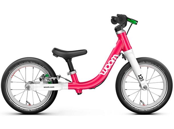 Woom 1 Go Barnesykkel 12" Hot Pink Balansesykkel til barn - 82-100cm 