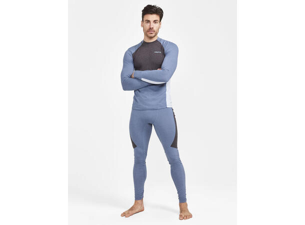 Craft Herre Core Wool Mix Set M Baselayer-Sett, Flow/Granite 