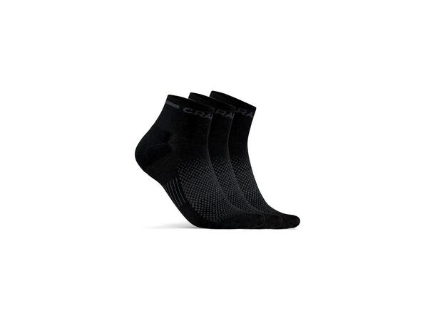 Craft Sokker Core Dry Mid 3-pk 40/42 Funksjonell treningssokk, Black 