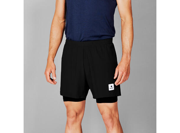 SAYSKY Herre Shorts 2n1 5" Pace L Populær treningsshorts til herre -Black 