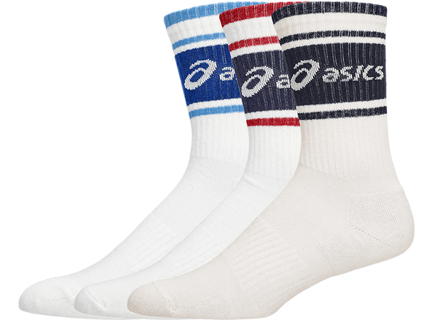 Asics Logo Crew Sock 3pk 39-42 Godt pustrende og myke bomullssokker -Bi 