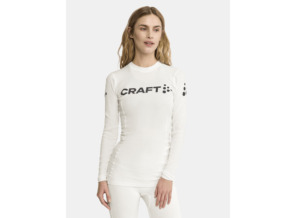 Craft Dame NOR Pro Wool Extreme X LS L Langermet ulltrøye - White/Blaze 