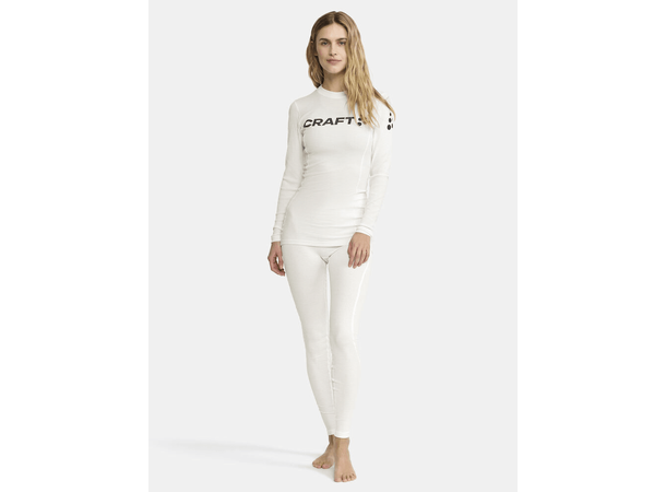 Craft Dame NOR Pro Wool Extreme X LS L Langermet ulltrøye - White/Blaze 