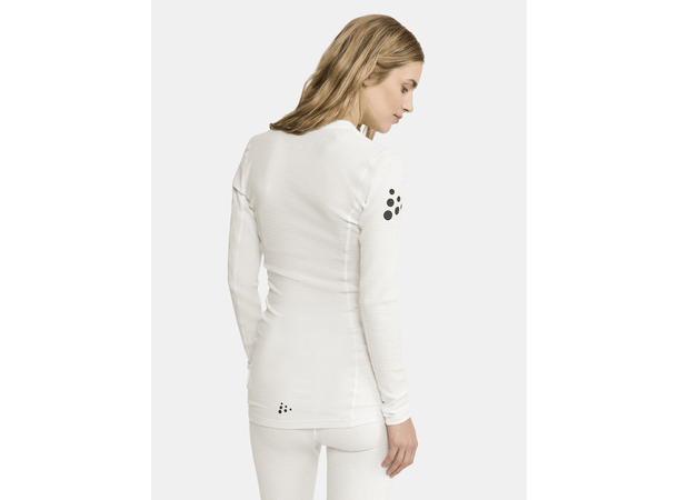 Craft Dame NOR Pro Wool Extreme X LS L Langermet ulltrøye - White/Blaze 