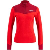 Swix Dame Dynamic Mid Half Zip M Perfekte midlayer for aktive dager - rød