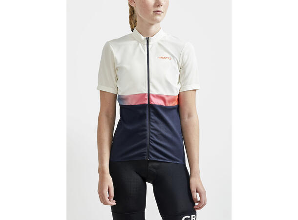 Craft Dame Jersey Core Endur M Sykkel trøye med lommer Whisper/Blaze 