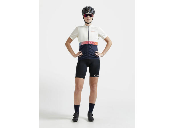 Craft Dame Jersey Core Endur M Sykkel trøye med lommer Whisper/Blaze 