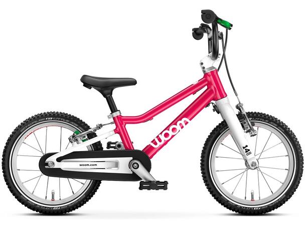 Woom 2 Go Barnesykkel 14" Hot pink Perfekt første sykkel til barn 95-110cm 
