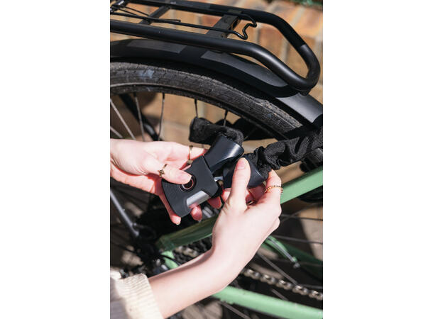 Abus Kjettinglås Yardo 7807F/110 Black Lynrask lås med fingeravtrykkscanner 