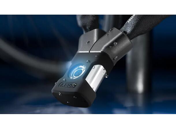 Abus Kjettinglås Yardo 7807F/110 Black Lynrask lås med fingeravtrykkscanner 
