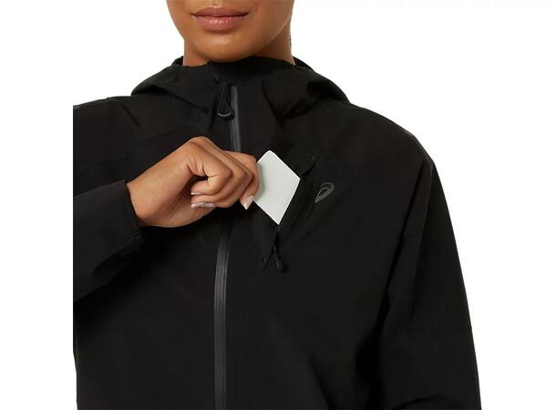 Asics Dame Jakke Metarun Waterproof M Vanntett løpejakke -Black 