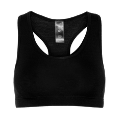 Johaug Sports Top Elevate Wool Etisk sports-BH i 95 % merinoull - CBLCK