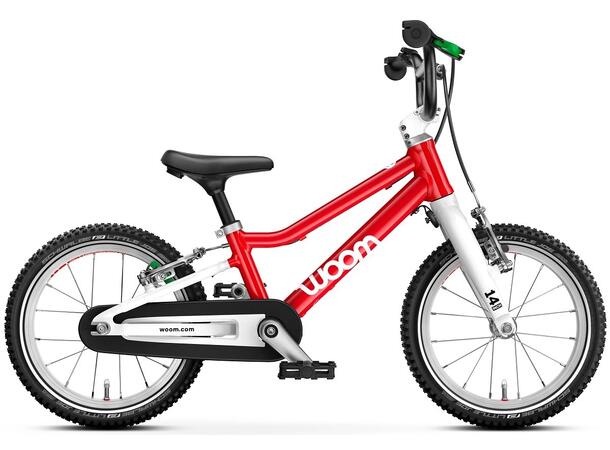 Woom 2 Go Barnesykkel 14" Red Perfekt første sykkel til barn 95-110cm 