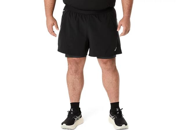 Asics Herre Shorts Road 2N1 5IN S Lett, fleksibel og pustende løpeshorts 