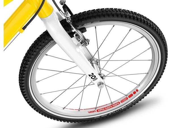 Woom 4 Go Barnesykkel 20" Yellow Optimalisert geometri for barn 115-130cm 