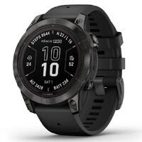 Garmin Fenix 7 Pro Saph Solar Edition Karbongrå DLC-titan Med Sort Rem