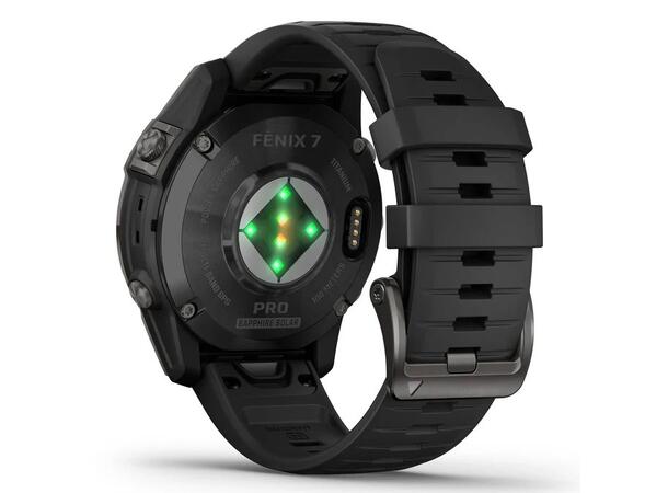 Garmin Fenix 7 Pro Saph Solar Edition Karbongrå DLC-titan Med Sort Rem 