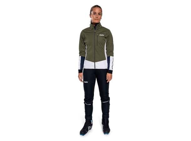 Swix Dame Jakke Nordic XC M Skijakke i softshell - Olive/Br White 