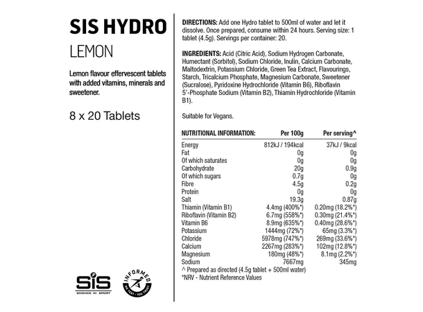 SIS Go Hydro Tabletter Sitron Brusetablett med sitronsmak 